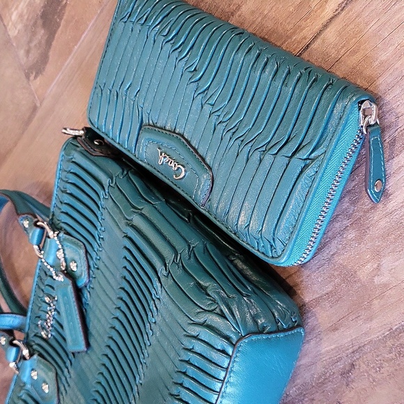 Coach Ashley Gathered Leather Mini Crossbody Shoulder Tote w/ Matching Wallet - Picture 3 of 16